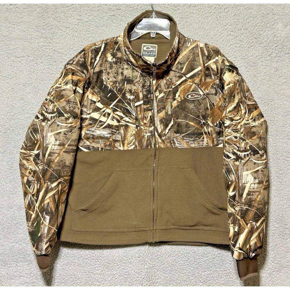 Drake Men's Waterfowl Systems Camo Full Zip Magnattach Jacket Size M Hunting